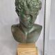 Bust of the Ephebus of Marathon in patinated plaster on base
