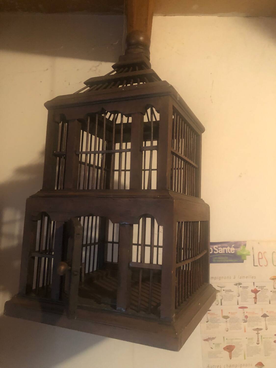 Wooden birdcage