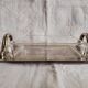 Art deco glass and silver metal butter dish