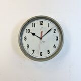 Grey Industrial Factory Wall Clock, 1950s
