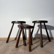 Farm stool in solid oak wood