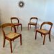 Set of 4 bentwood chairs Baumann design gondola cannage model 60s vintage