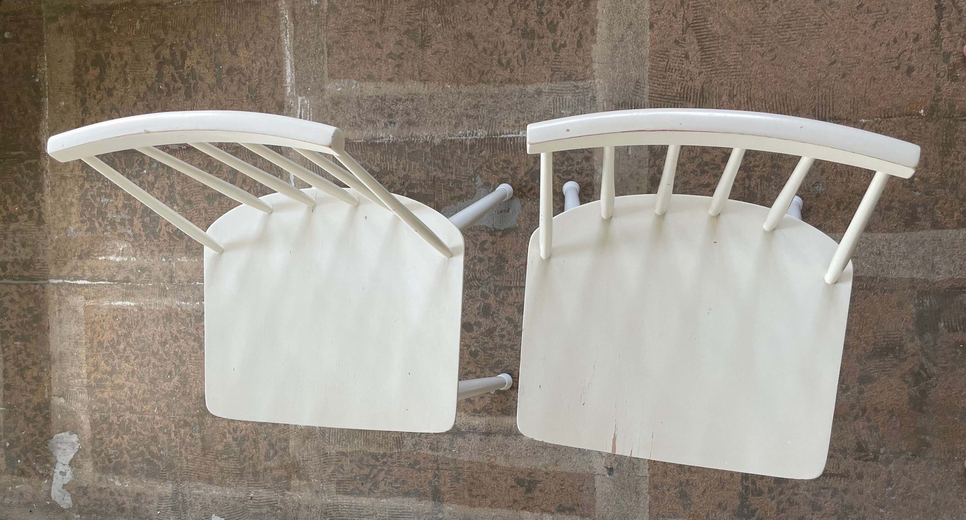 Two white, wooden Farstrup chairs, model 216