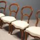 Antique Louis-Philippe chairs in walnut and fabric, Italy, 19th century.