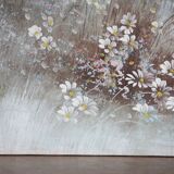 Painting on canvas flowers in meadow