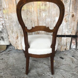 Louis XV style chair in cherry wood and fabric