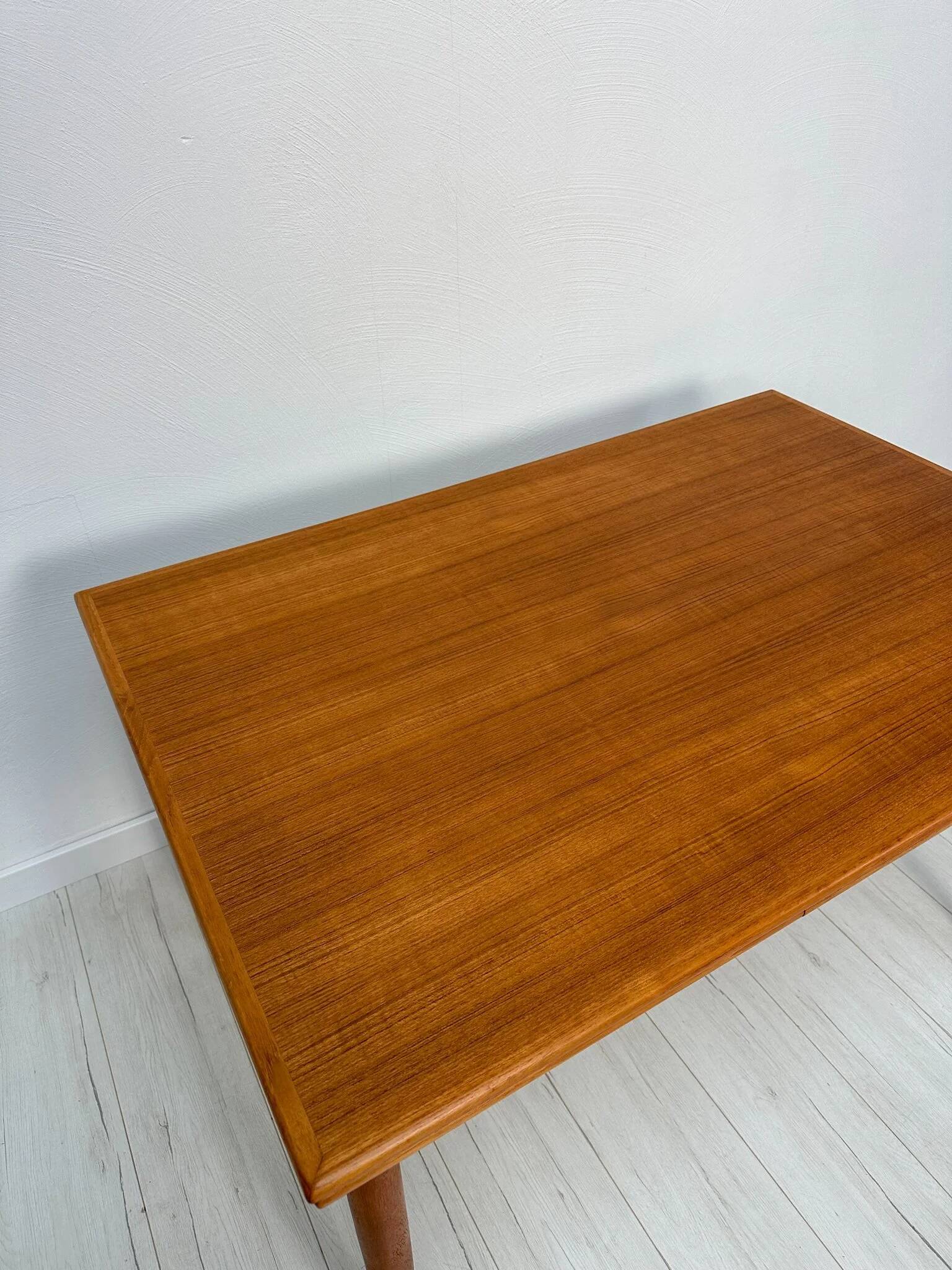 1960s Large Vintage Minimalistic Teak Extendable Dining Table