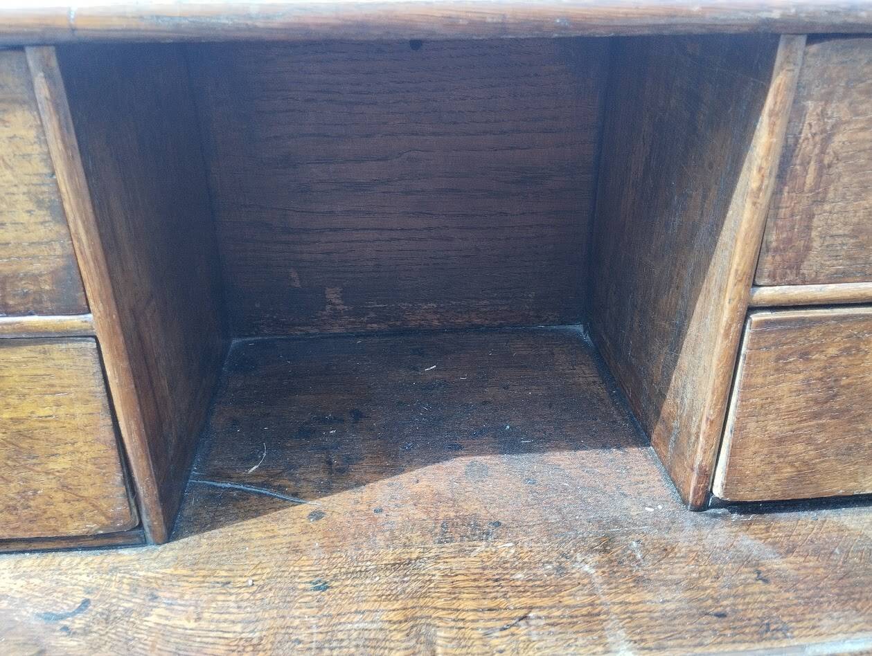 Victorian oak graduated desk – circa 1890-1910.
