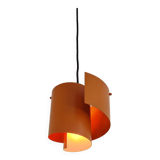 Light orange swirl shaped pendant or ceiling lamp by Simon P. Henningsen for Lyfa, Denmark 1960's
