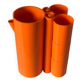 Service orangeade plastique orange design vintage Annees 70