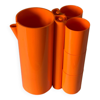 Orange plastic service vintage design orange 70 years