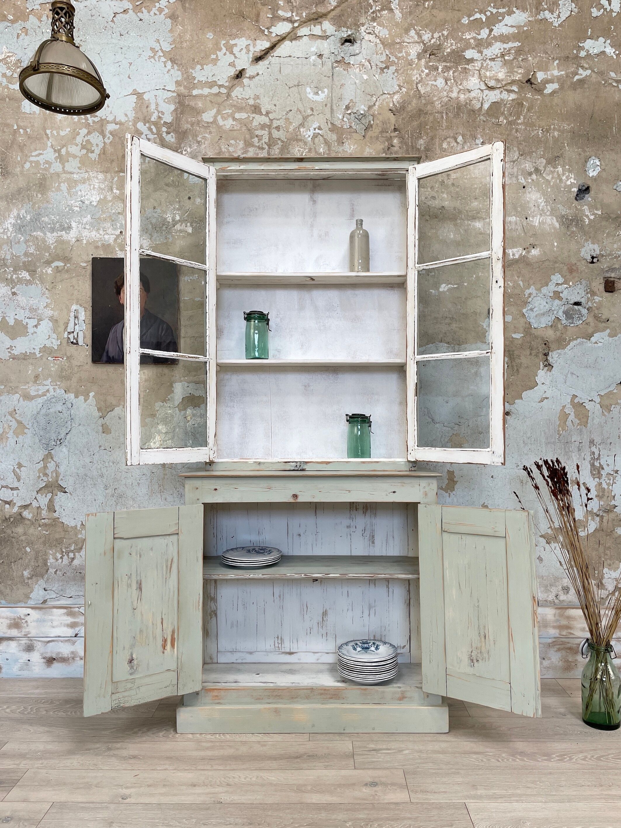 Two-body display cabinet, circa 1900