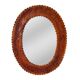 Leather repoussé mirror, Sri Lanka, 1960s