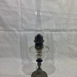 Crystal and bronze oil lamp