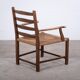 Danish Stained Oak Armchair with Cane and Spindle Back, 1940s