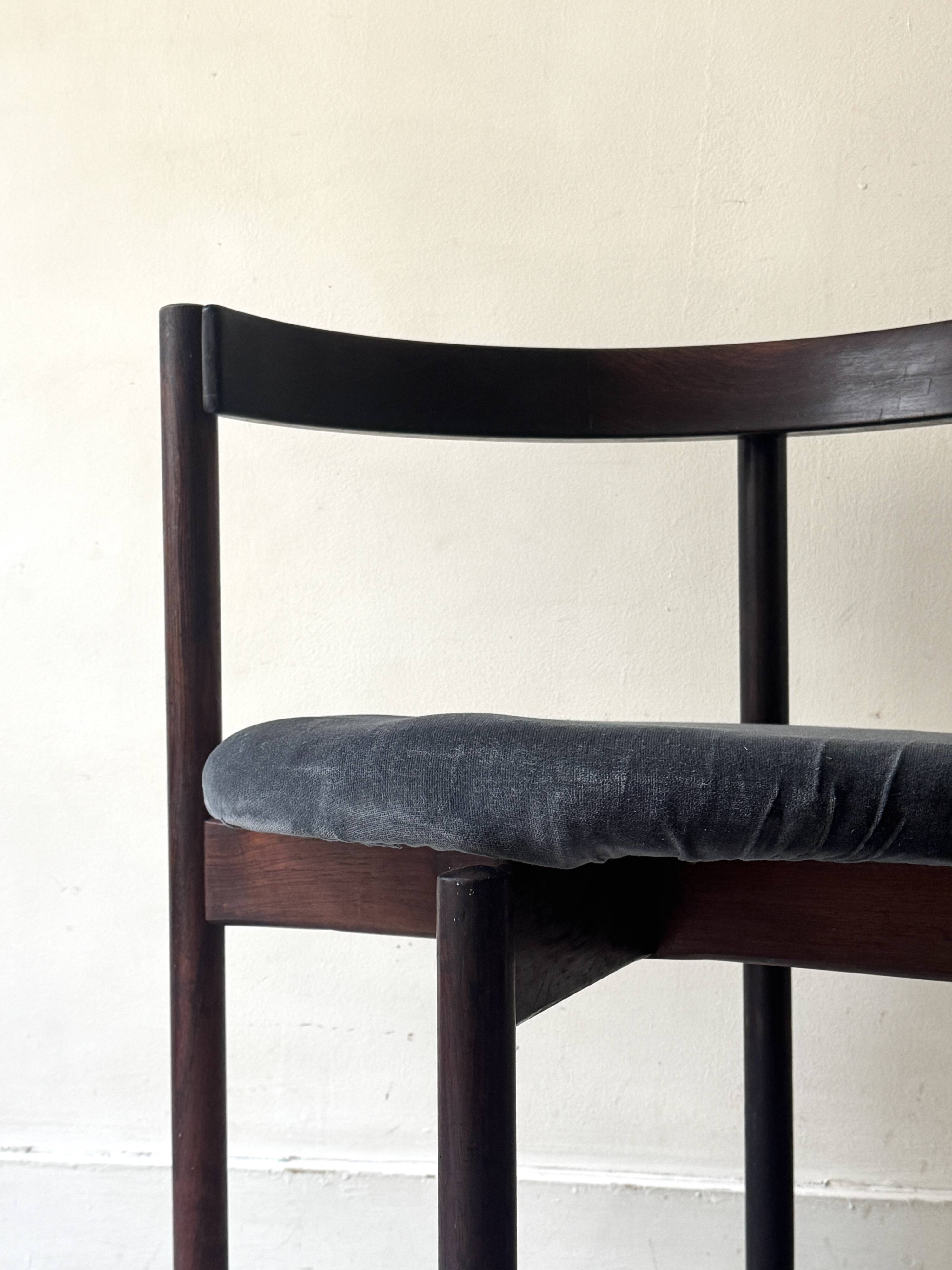 Round chair in rosewood by Hugo Frandsen for Børge M.S., Denmark 1970