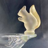 Oblong crystal bowl signed Sèvres decorated with squirrels