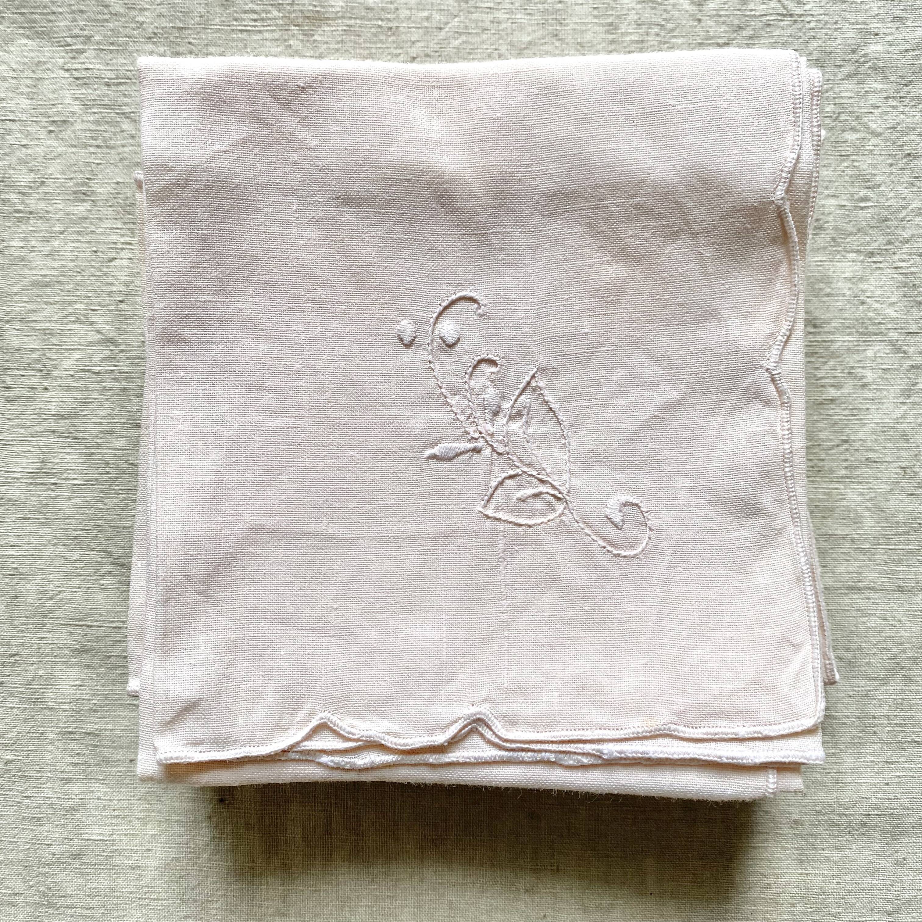Pink embroidered napkins