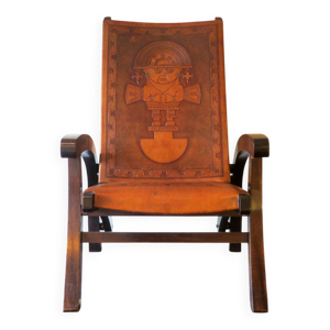Fauteuil pliant en cuir