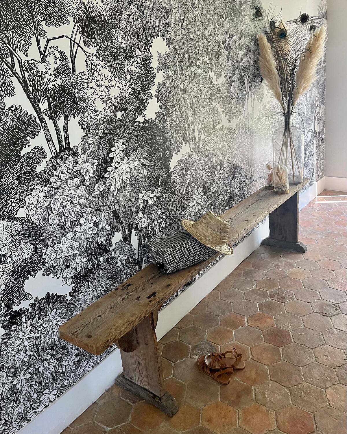 Weathered farm bench