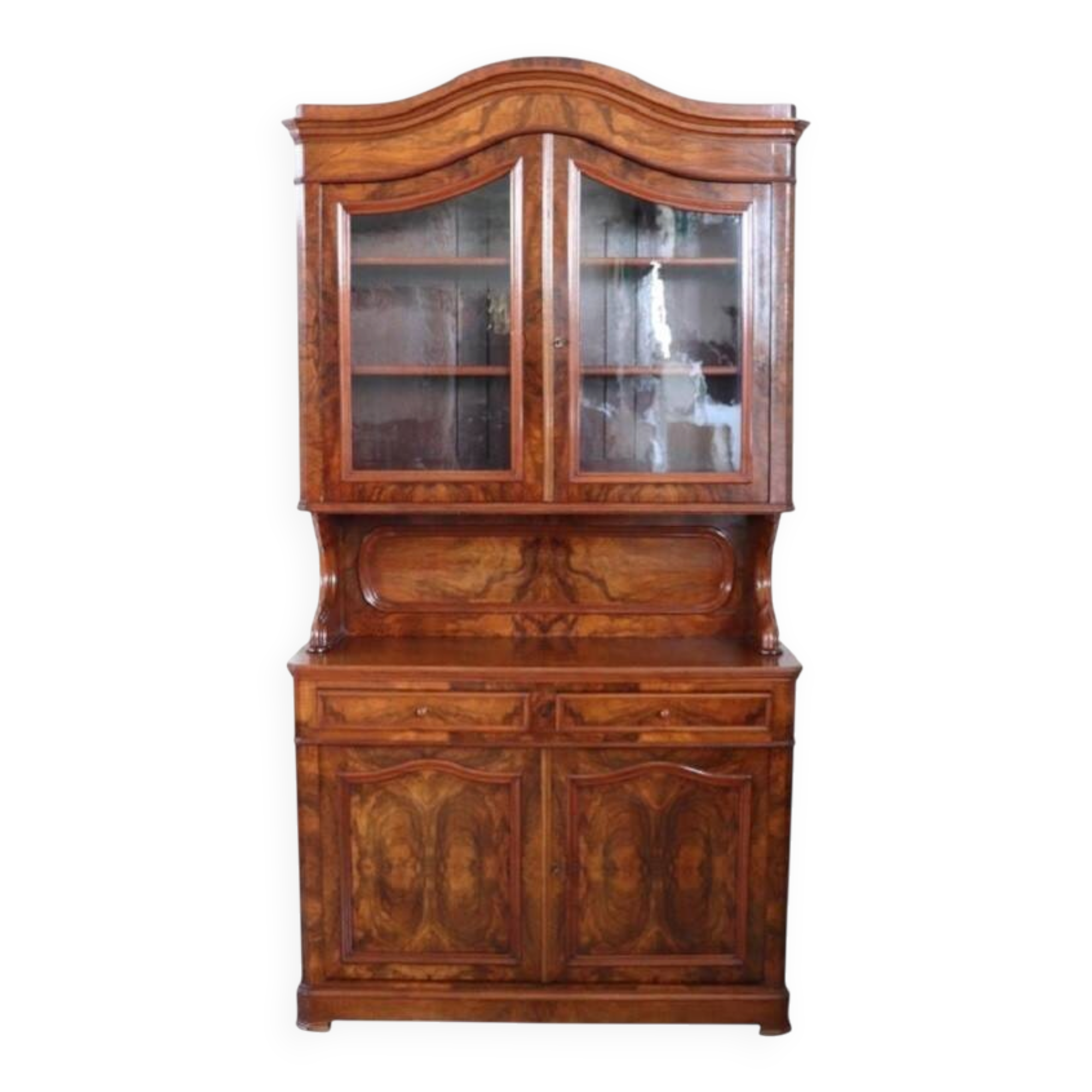 Antique Cupboard In Walnut Briar, Italy Mid 19th Century