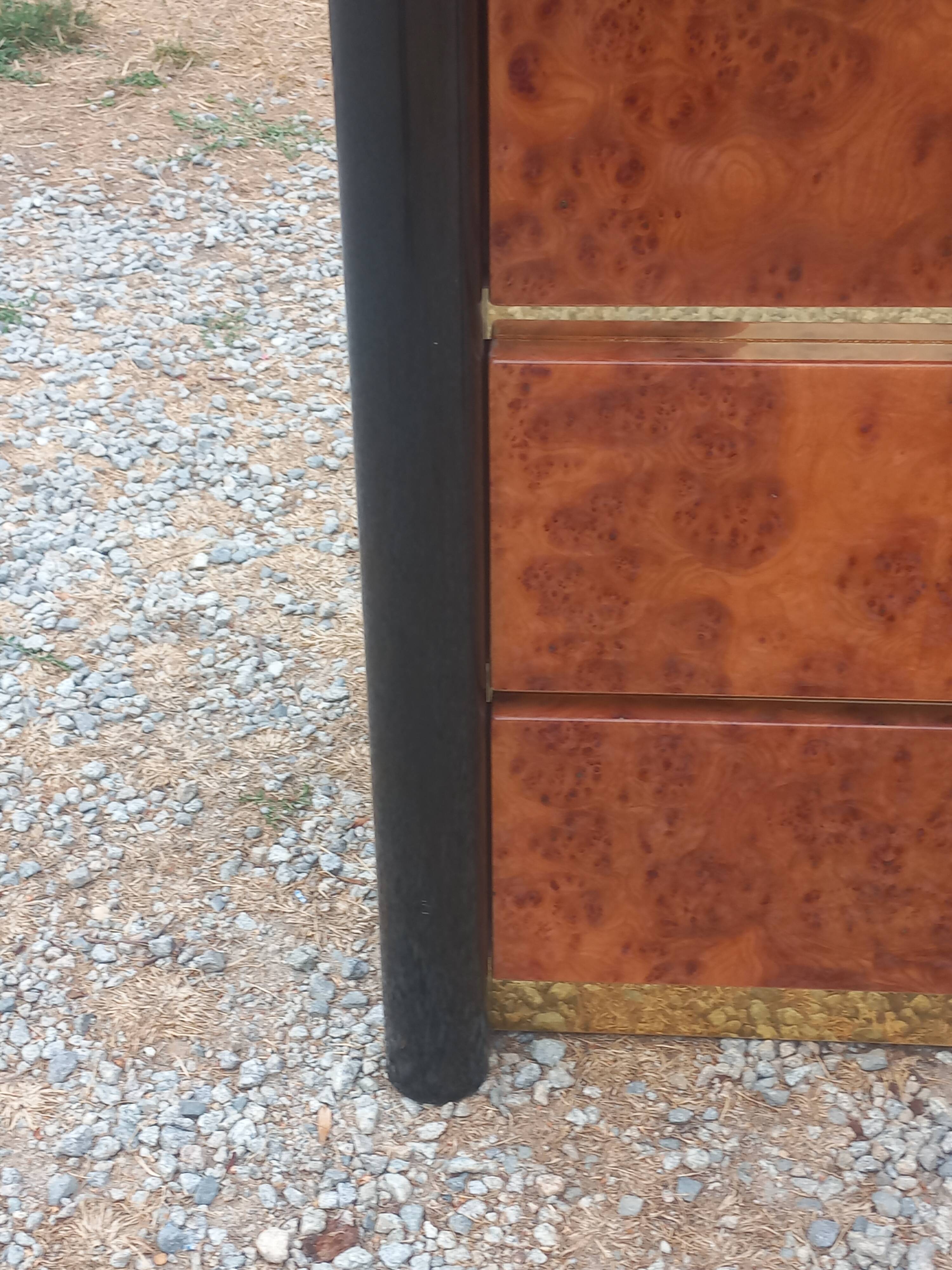 Roche Bobois Mahey black lacquer and burl commode with 3 drawers.