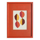 Framed abstract collage on paper signed eawy.