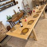 Solid oak farmhouse table with extensions