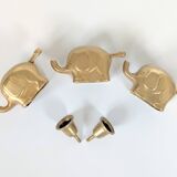 Trio of Elephant Parade Candlesticks | Brass | 1960s