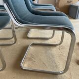 Ensemble 4 chaises design en acier et tissu