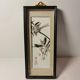 Adorable Pair of Asian Chinese Relief Bird Paintings Made in Vintage Feather