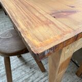 Oak and pine farmhouse console table
