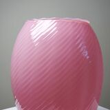 Small twisted pink opaline glass vase, Venetian Murano/Empoli vintage.