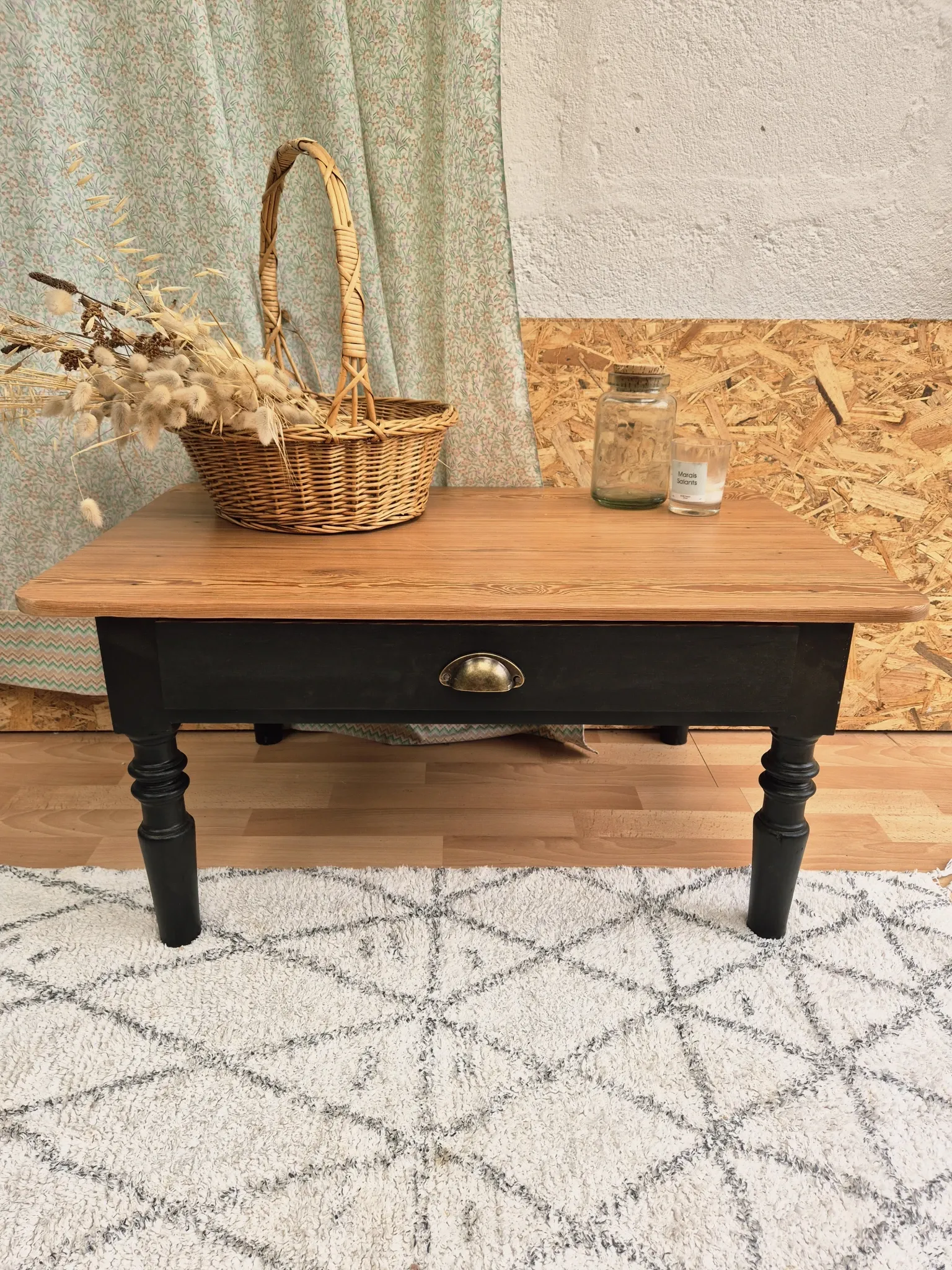 Table basse vintage rénovée