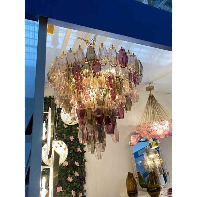 Contemporary Mid-Centyry Modern "Poliedri" Murano Glas Chandelier