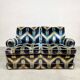 Vintage design Luxury velvet lounge sofa 2 seater 'Geometric lines'
