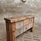 Antique workbench, chest of drawers, side table, bathroom furniture, 19th century