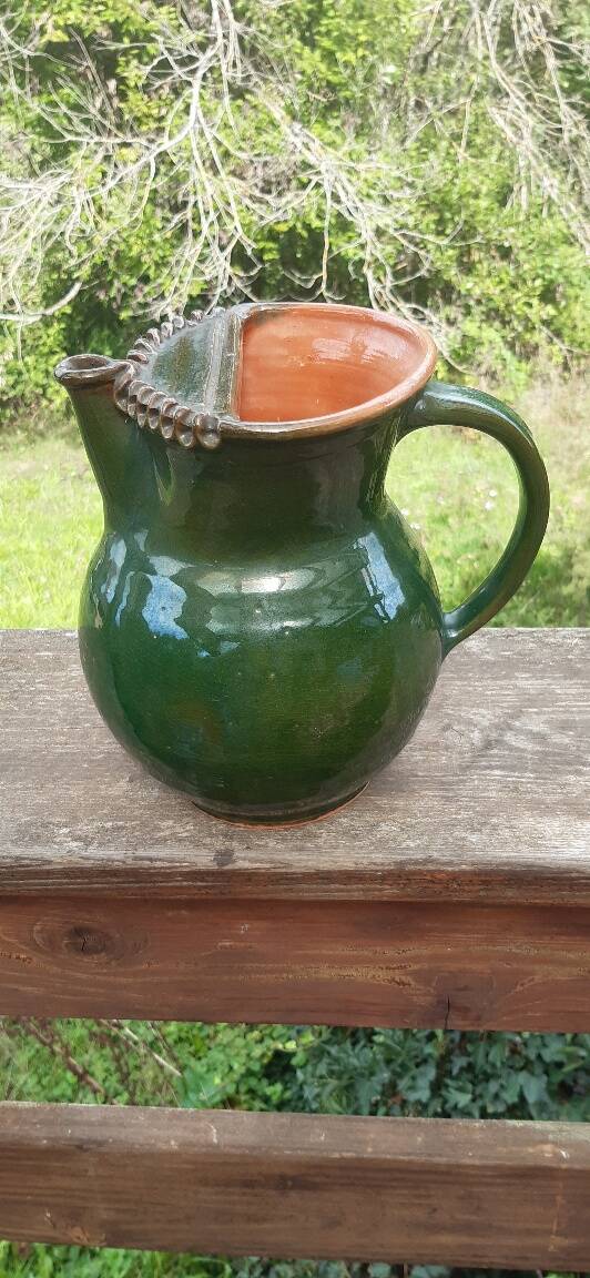 Mid-20th century glazed terracotta pitcher