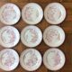 Series of 9 old flat plates Iron Land