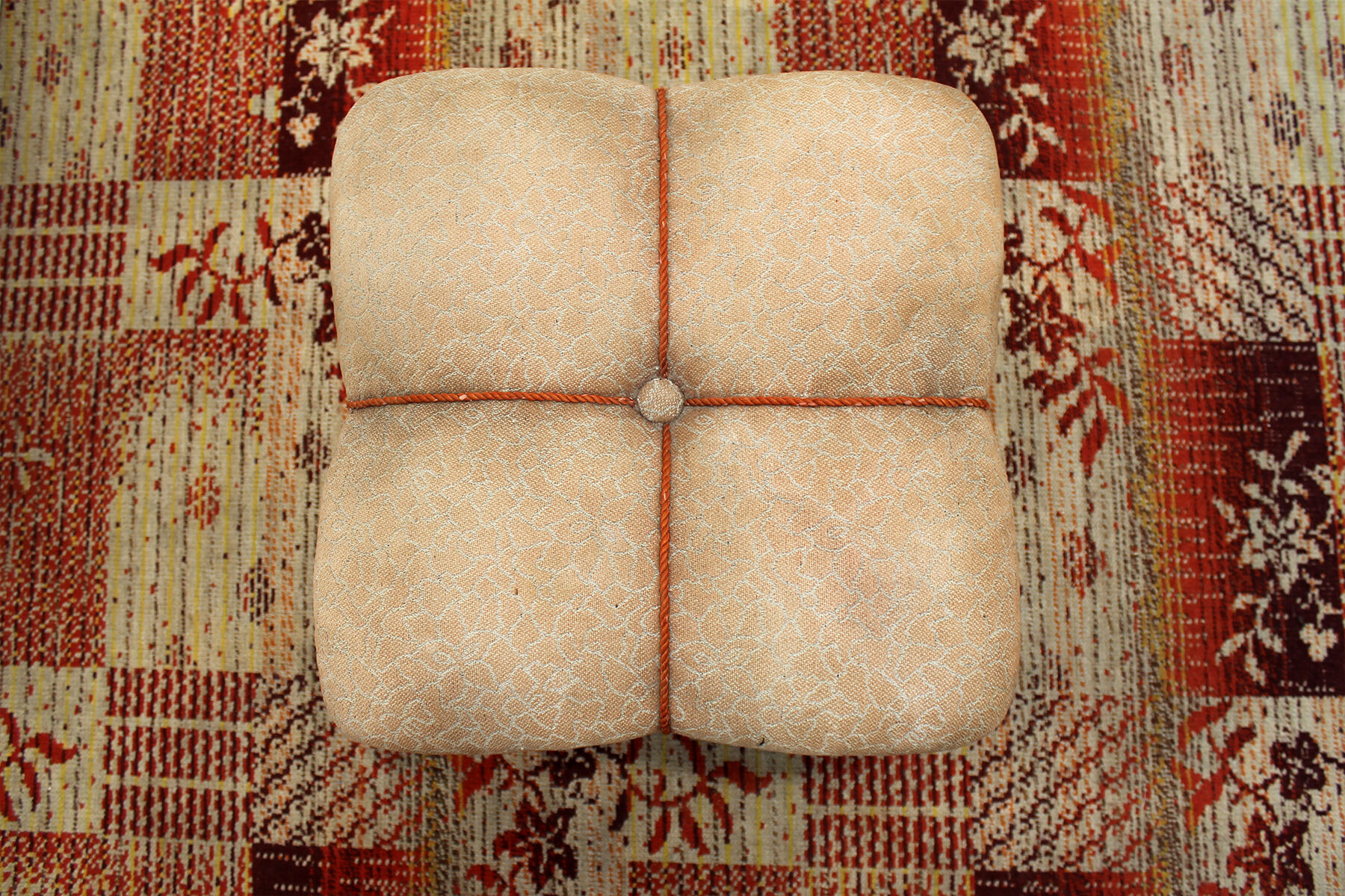 Pouf art déco de jindřich halabala, années 1950, tchécoslovaquie