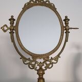 Brass table mirror