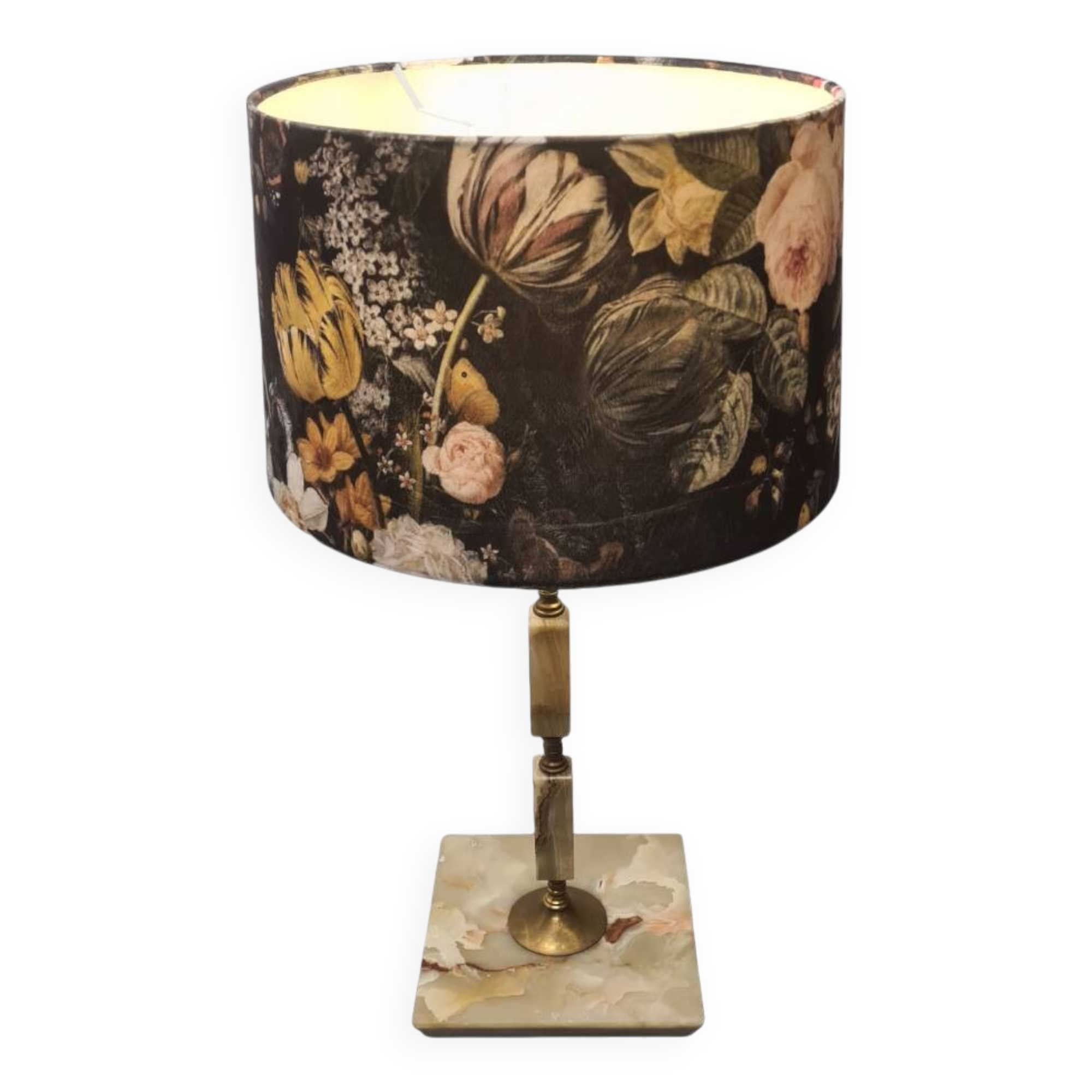 Vintage Onyx And Brass Table Lamp, 1960s