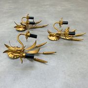 3 wall lamps ear of wheat golden foliage