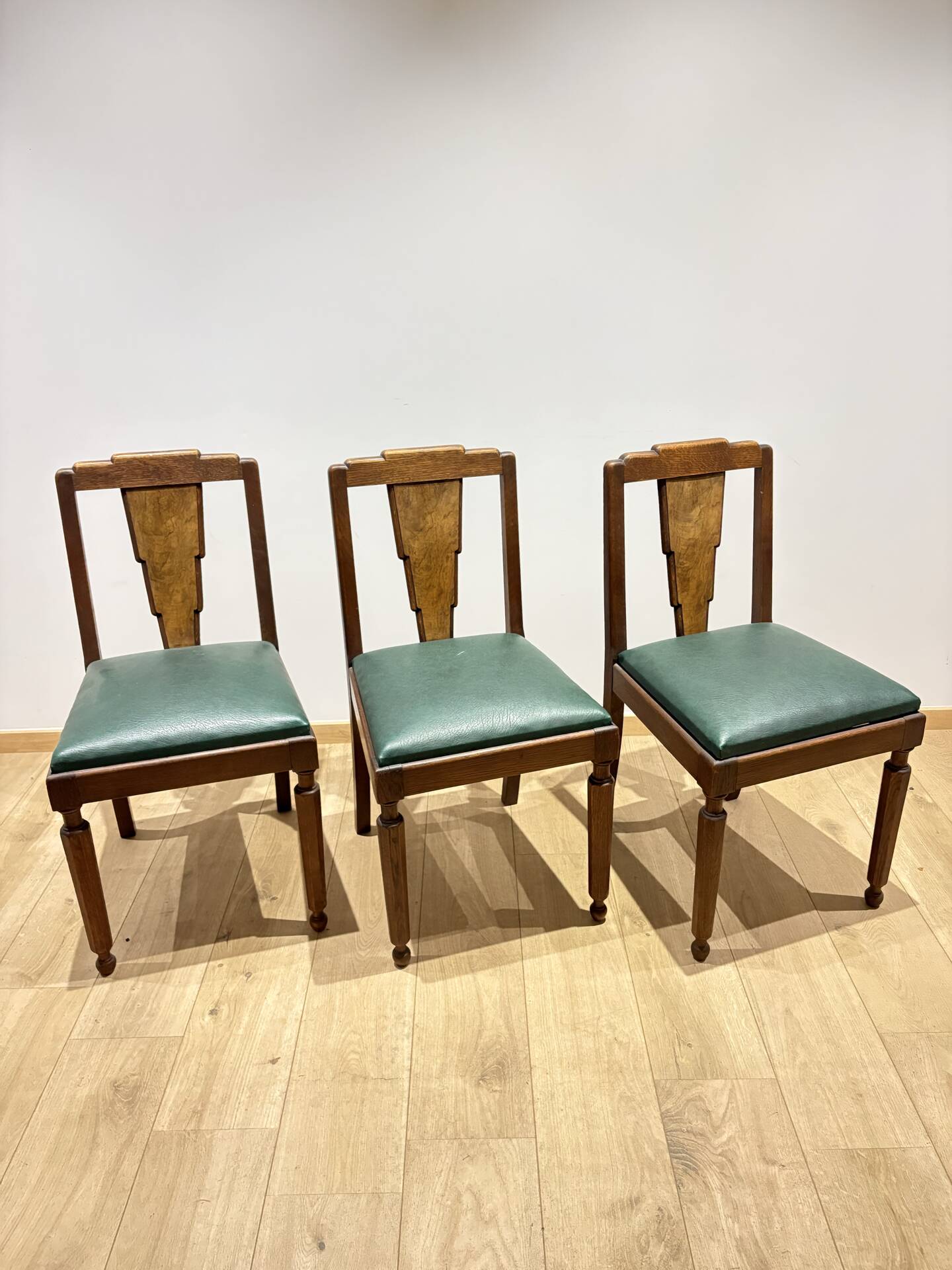 6 chaises art déco loupe de noyer