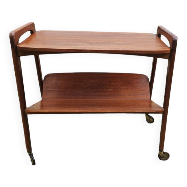 Desserte porte revues roulante teck opal kleinmobel 1960