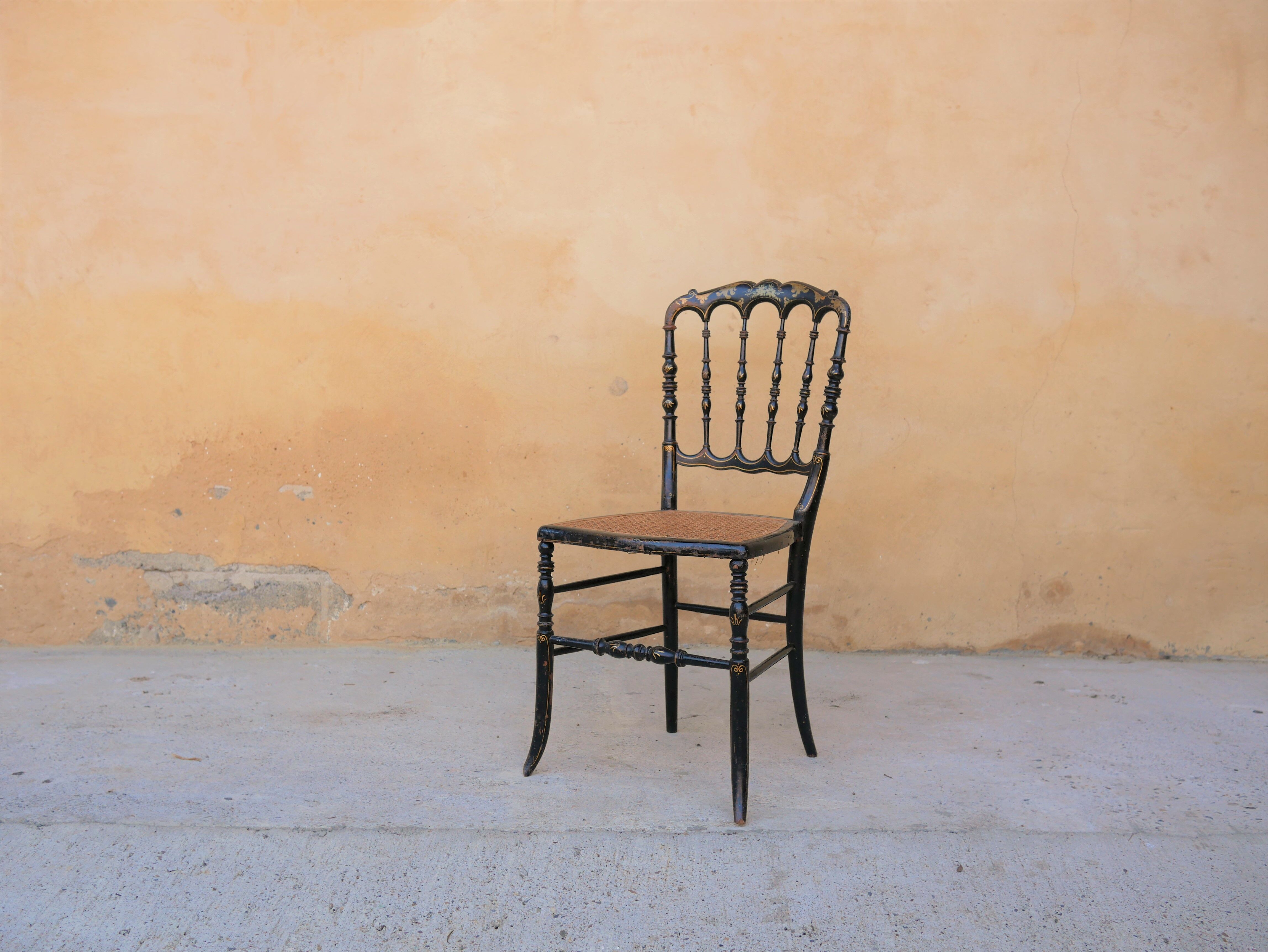 Napoleon III wooden and canning chair, 1920s