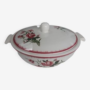 Digoin Sarreguemines tureen, flower bouquet model