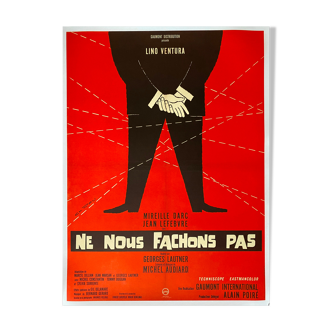 Affiche cinéma "Ne nous fachons pas" Lino Ventura, Michel Audiard 60x80cm 1966