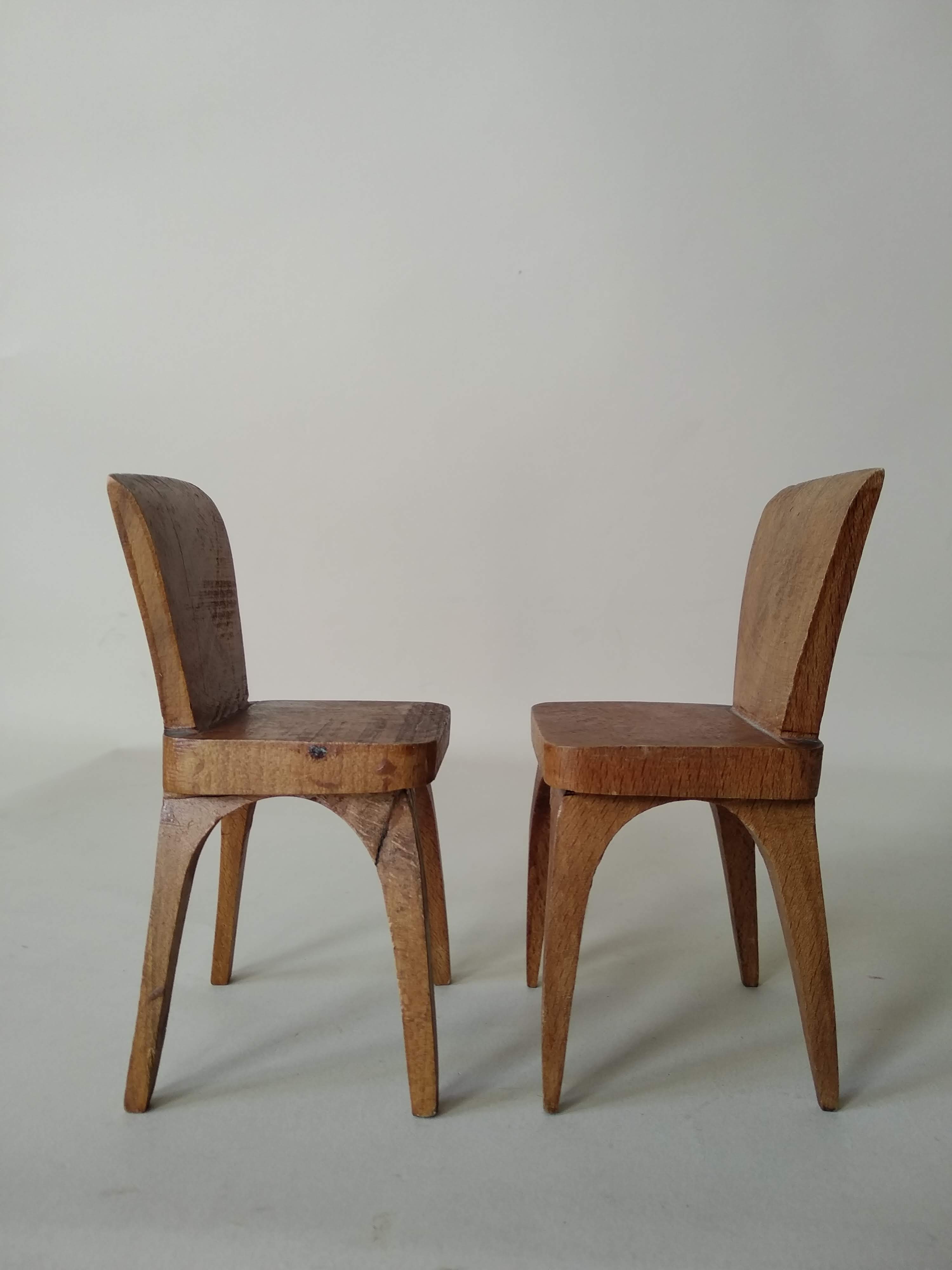 Miniature table and chairs vintage doll