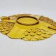 Old Art Deco Dish In Amber Crystal Czechoslovakia
